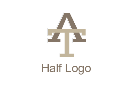 uppercase letters A and T entwined