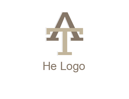 uppercase letters A and T entwined