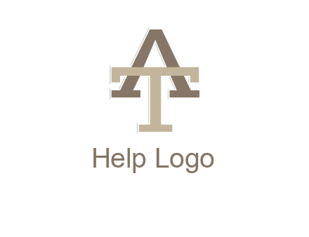 uppercase letters A and T entwined