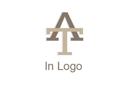 uppercase letters A and T entwined
