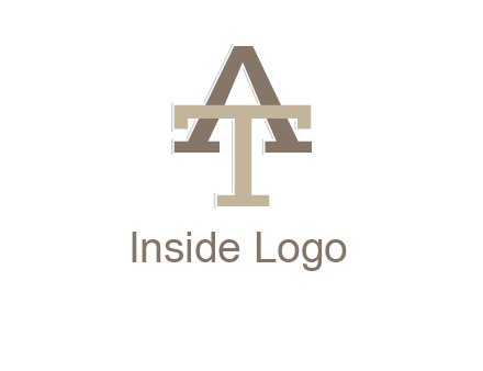 uppercase letters A and T entwined