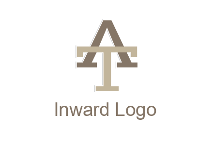 uppercase letters A and T entwined