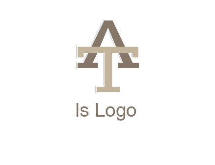 uppercase letters A and T entwined