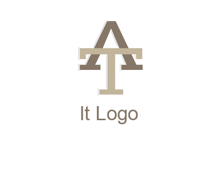 uppercase letters A and T entwined