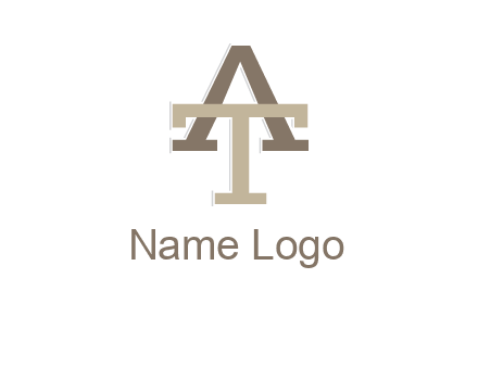 uppercase letters A and T entwined