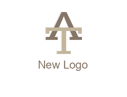 uppercase letters A and T entwined