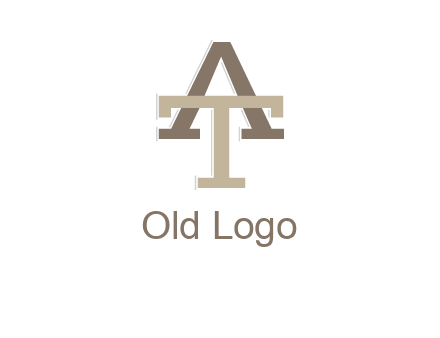 uppercase letters A and T entwined