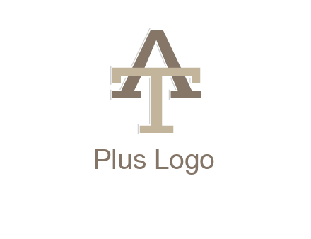 uppercase letters A and T entwined