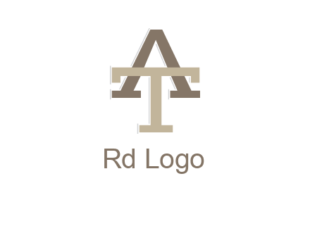 uppercase letters A and T entwined