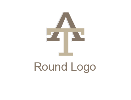 uppercase letters A and T entwined