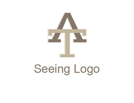 uppercase letters A and T entwined