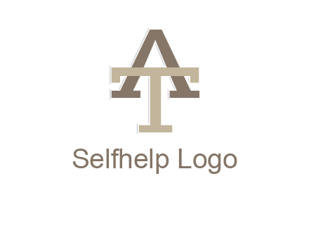 uppercase letters A and T entwined