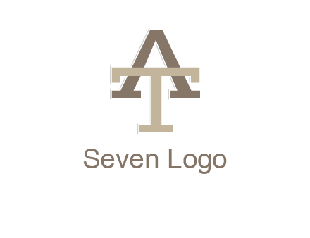 uppercase letters A and T entwined
