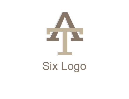 uppercase letters A and T entwined