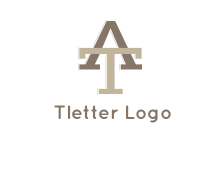 uppercase letters A and T entwined