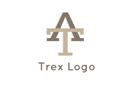 uppercase letters A and T entwined