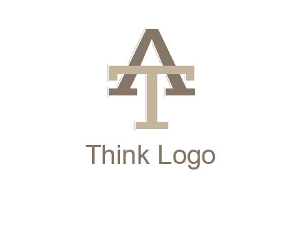 uppercase letters A and T entwined