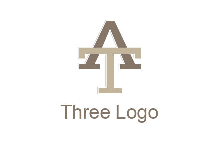 uppercase letters A and T entwined