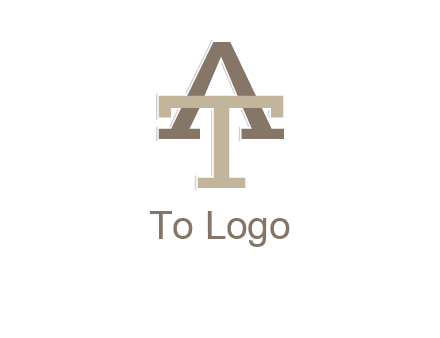 uppercase letters A and T entwined