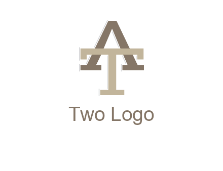 uppercase letters A and T entwined