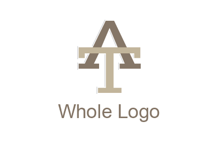 uppercase letters A and T entwined