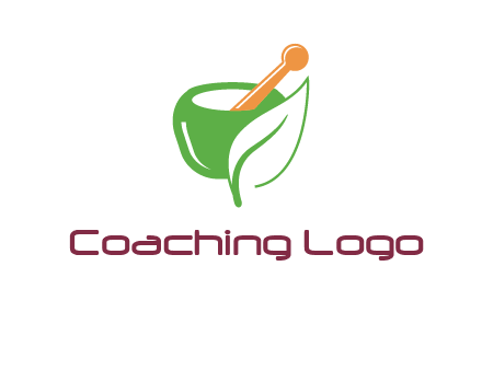 pestle and mortar with leaf pharmacy logo