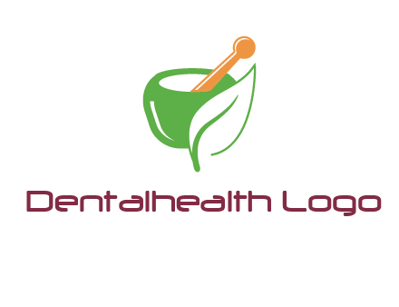 pestle and mortar with leaf pharmacy logo