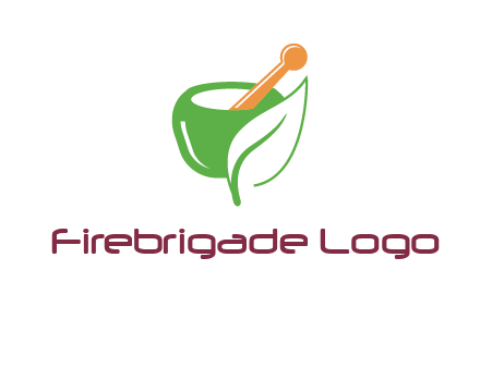 pestle and mortar with leaf pharmacy logo