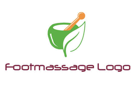 pestle and mortar with leaf pharmacy logo