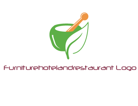 pestle and mortar with leaf pharmacy logo