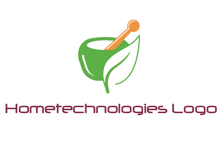 pestle and mortar with leaf pharmacy logo