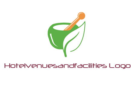 pestle and mortar with leaf pharmacy logo