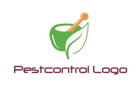pestle and mortar with leaf pharmacy logo