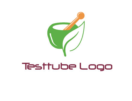 pestle and mortar with leaf pharmacy logo