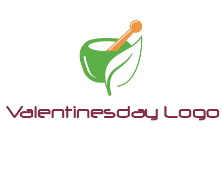 pestle and mortar with leaf pharmacy logo