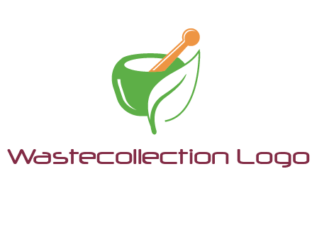 pestle and mortar with leaf pharmacy logo