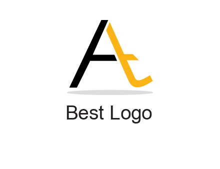 lowercase T inside uppercase A logo