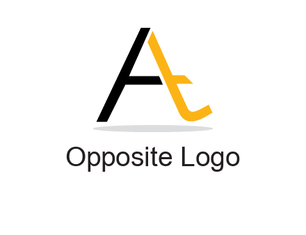 lowercase T inside uppercase A logo