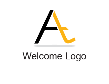 lowercase T inside uppercase A logo