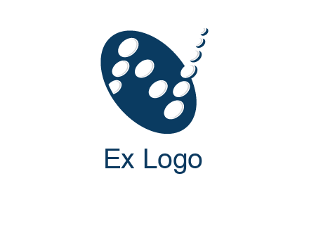 circles and ovals forming letter N 