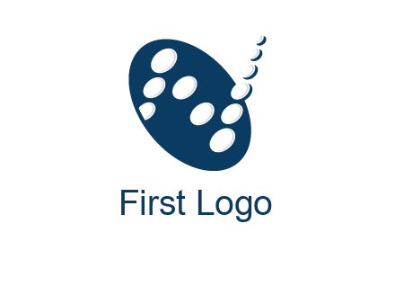 circles and ovals forming letter N 