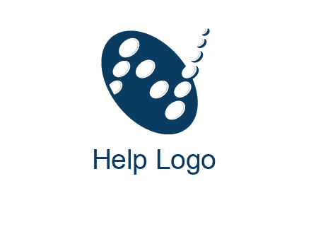circles and ovals forming letter N 