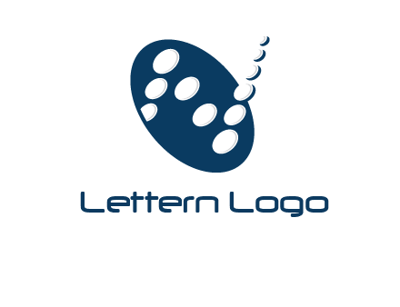 circles and ovals forming letter N 