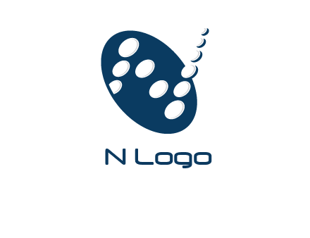 circles and ovals forming letter N 