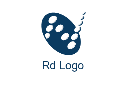 circles and ovals forming letter N 