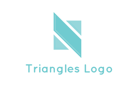 two triangles and a parallelogram forming letter N