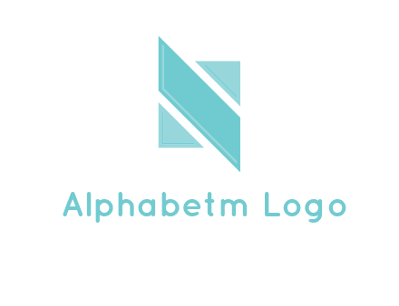 two triangles and a parallelogram forming letter N