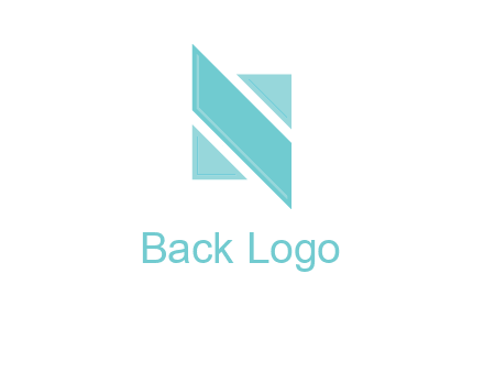 two triangles and a parallelogram forming letter N