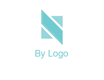 two triangles and a parallelogram forming letter N