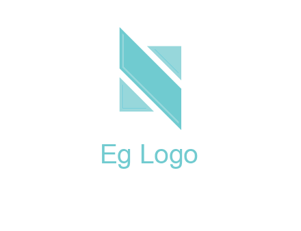 two triangles and a parallelogram forming letter N
